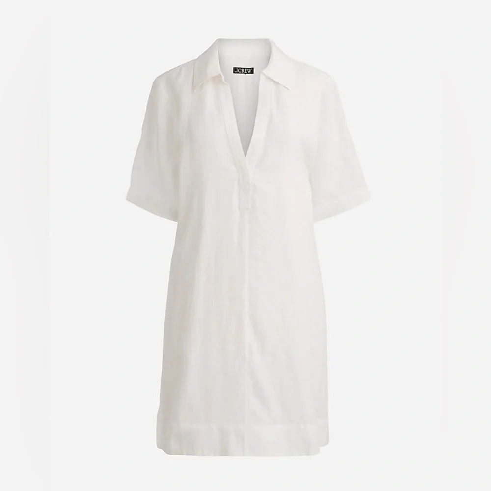 J Crew Bungalow popover dress in linen BY799